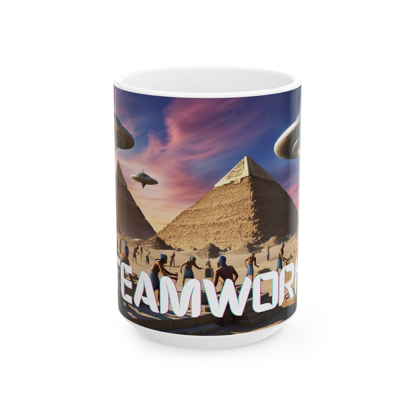 "Teamwork" Ceramic Controversial Cup, (15oz)