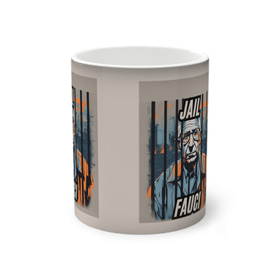 Jail Fauci.  Ceramic Colour Changing Controversial Cup, (15oz)