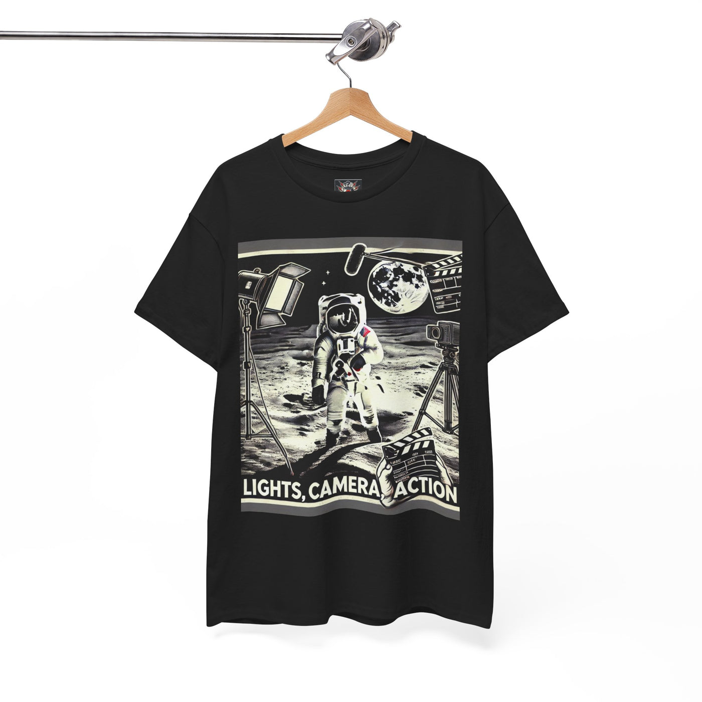 Lights , Camera, Action. Moon Landing.  T-Shirt