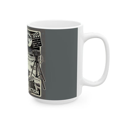 Lights, Camera, Action. Moon Landing. Ceramic Controversial Cup, (11oz, 15oz)