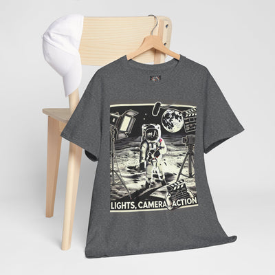 Lights , Camera, Action. Moon Landing.  T-Shirt