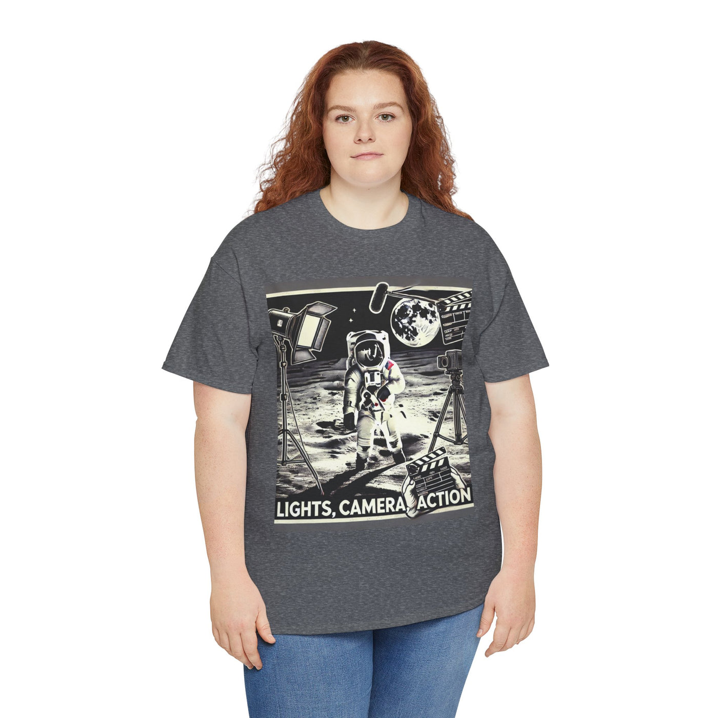 Lights , Camera, Action. Moon Landing.  T-Shirt