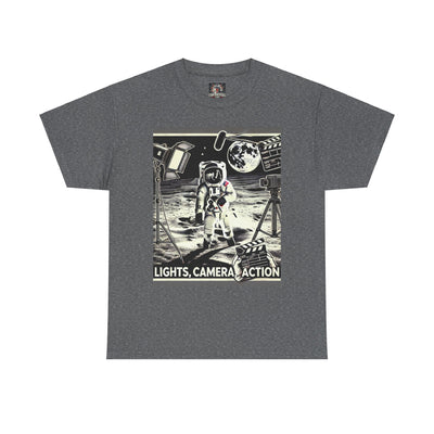 Lights , Camera, Action. Moon Landing.  T-Shirt